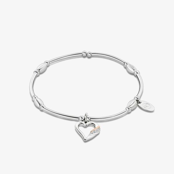 Clogau Past Present Future Silver Topaz Heart Affinity Bracelet 3SPPF0646