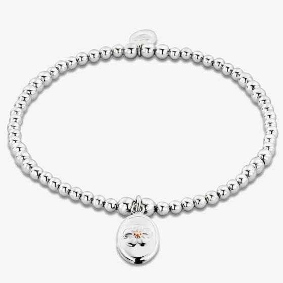 Clogau Forget Me Not Silver Beaded Flower Affinity Bracelet 3SAFF0622