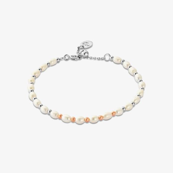 Clogau Beachcomber Silver Pearl Beaded Bracelet 3SBCH0629