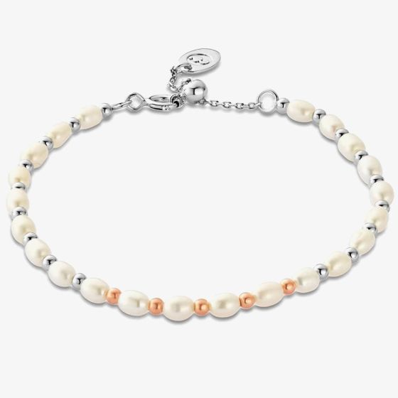 Clogau Beachcomber Silver Pearl Beaded Bracelet 3SBCH0629