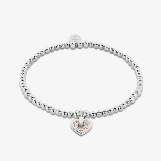 Clogau Cariad Silver 9ct Rose Gold Sparkle Topaz Heart Affinity Bead Bracelet 3SBB85S