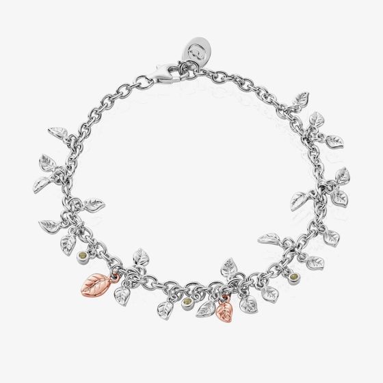 Clogau Awelon Two Tone Peridot Leaf Bracelet 3SABR