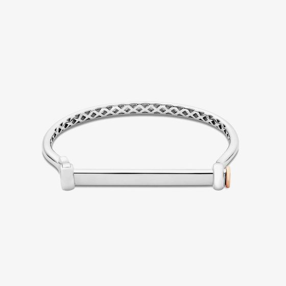 Clogau Sterling Silver & Rose Gold Royal Stirrup Horse Shoe Bangle 3SROY953