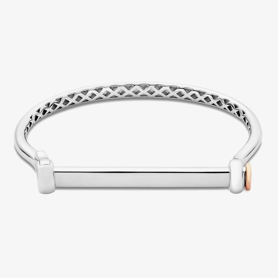 Clogau Sterling Silver & Rose Gold Royal Stirrup Horse Shoe Bangle 3SROY953