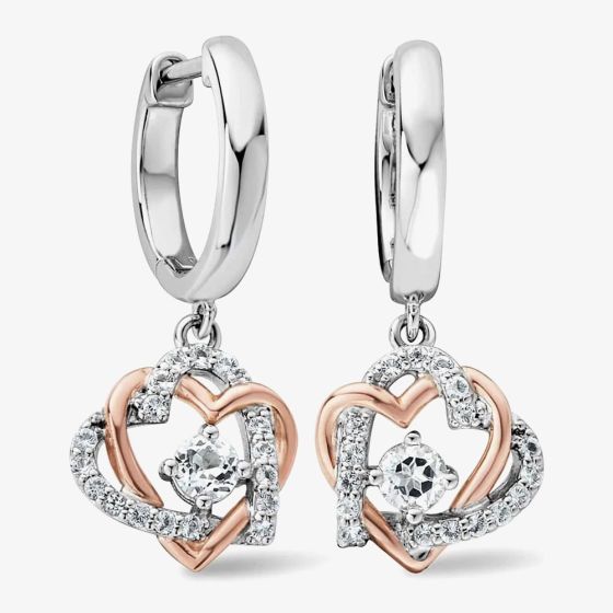 Clogau Forever Yours Heart Drop Earrings 3SAMH0094