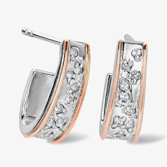 Clogau Cariad Sparkle Half Hoop Earrings 3SCCBE01