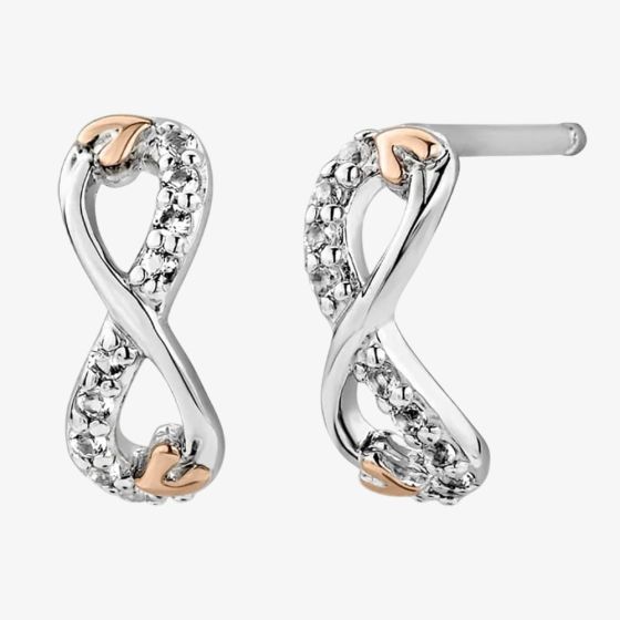 Clogau Ladies Tree Of Life Sterling Silver Infinity Topaz Stud Earrings 3STOL853