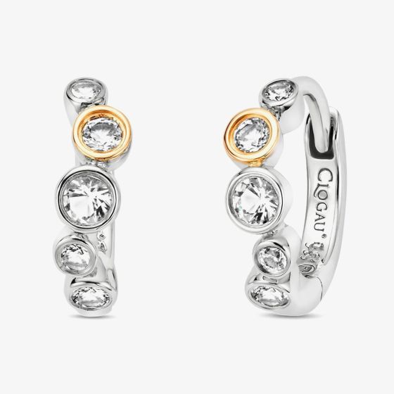 Clogau Two Colour Celebration Topaz Huggie Hoop Earrings 3SCEL932