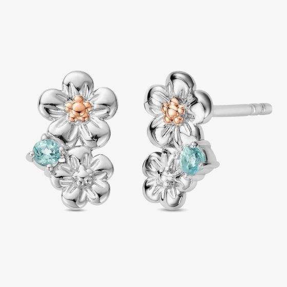 Clogau Two Colour Natures Wonder Forget Me Not Cluster Earrings 3SNWO1009