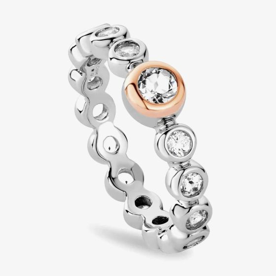 Clogau Celebration Silver White Topaz Tennis Ring 3SCLC0797