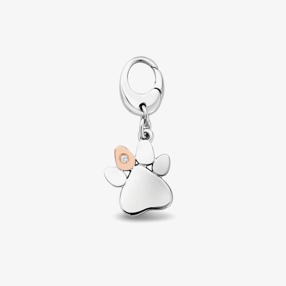 Clogau Tree Of Life Insignia Two Tone Paw Print Topaz Charm 3SPWP0774