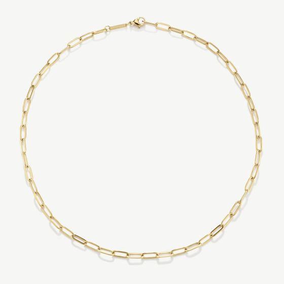 D.Louise Yellow Gold Tone Plated Stainless Steel Paperclip Chain GN-010