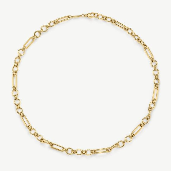 D.Louise Yellow Gold Tone Plated Stainless Steel Eternal Link Chain NAN-06