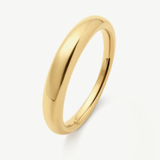 D.Louise Yellow Gold Tone Plated Stainless Steel Dome Ring YBR-005