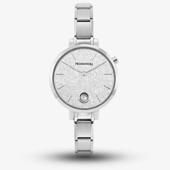 Nomination Composable CLASSIC Paris Glitter Silver Tone Watch 076033/023