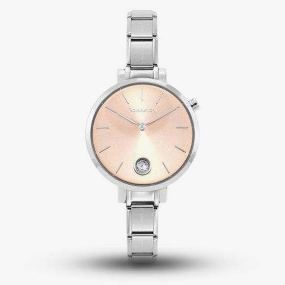 Nomination Ladies Composable Time Pink Cubic Zirconia Dial Bracelet Watch 076033/027