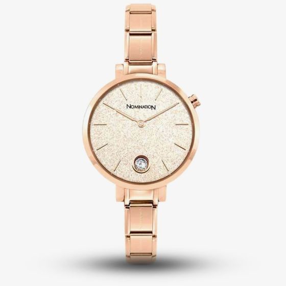 Nomination Composable CLASSIC Paris Glitter Rose Gold Tone Watch 076034/025