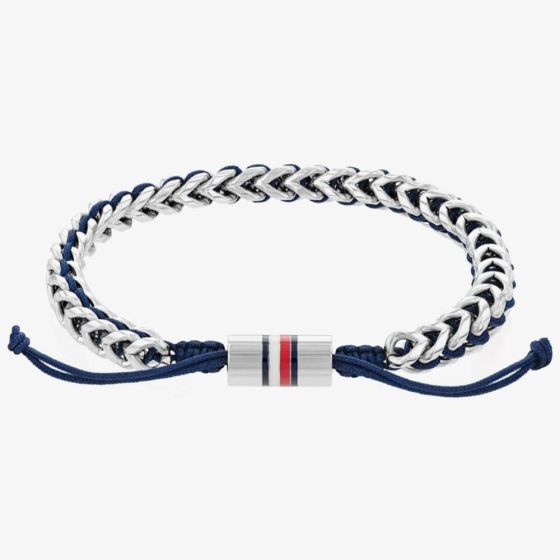 Tommy Hilfiger Braided Stainless Steel Navy Nylon Bracelet 2790511