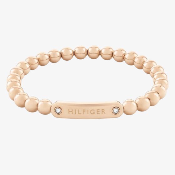Tommy Hilfiger Ladies Rose Gold Tone Beaded Bracelet 2780936
