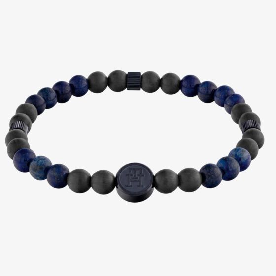 Tommy Hilfiger Mens TH85 Blue Beaded Bracelet 2790626