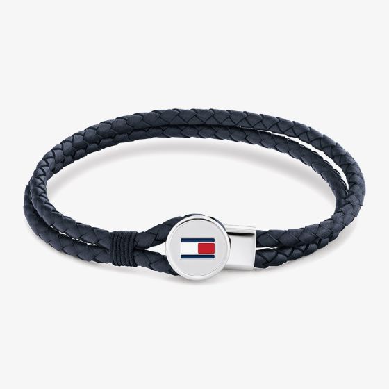 Tommy Hilfiger Bruce Braided Blue Leather Bracelet 2790656