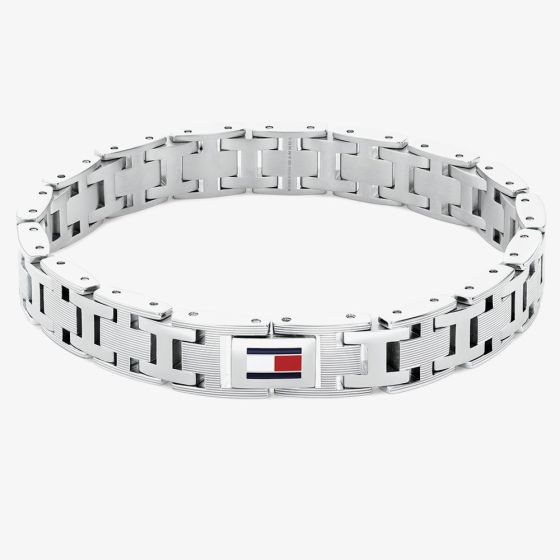 Tommy Hilfiger H-Link Silver Tone Stainless Steel Bracelet 2790682