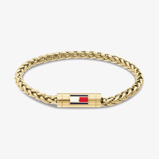 Tommy Hilfiger Yellow Gold Tone Plated Stainless Steel Plaited Chain Bracelet 2790744