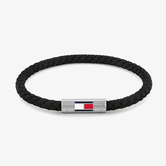 Tommy Hilfiger Black Braided Fabric Bracelet 2790741