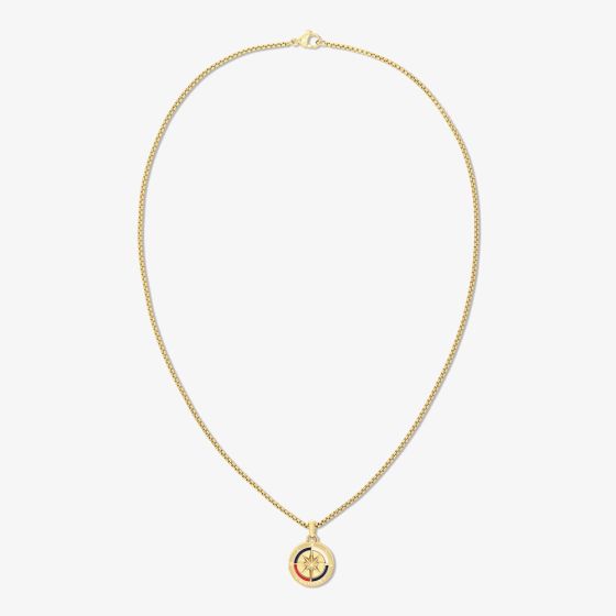 Tommy Hilfiger Yellow Gold Tone Plated Compass Pendant 2790721