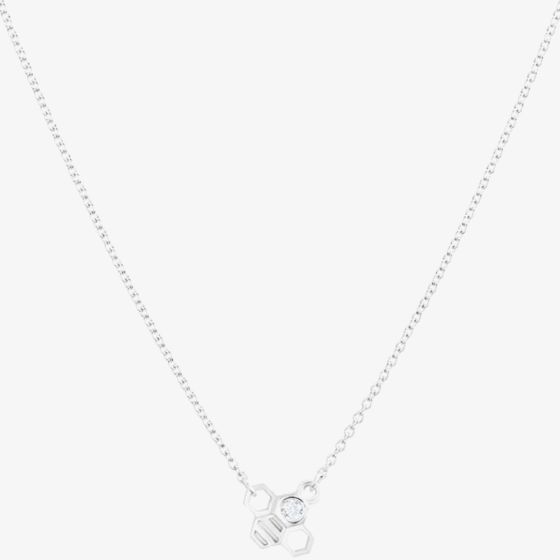 Sterling Silver Cubic Zirconia Tiny Bee Necklace BF1-SL-CZ