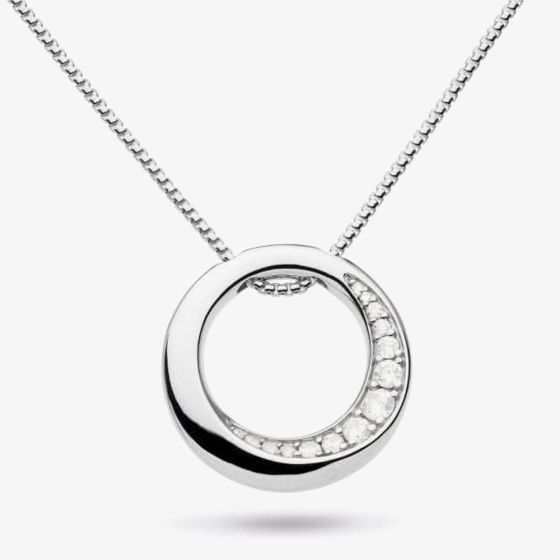 Kit Heath Sterling Silver Bevel Cirque Pave Cubic Zirconia Necklace 9152CZ