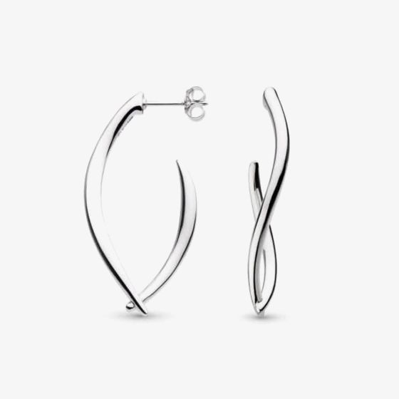 Kit Heath Sterling Silver Entwine Twine Twist Grande Link Hoop Earrings 60228RP