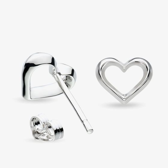Kit Heath Love Silver Heart Stud Earrings 40530RP