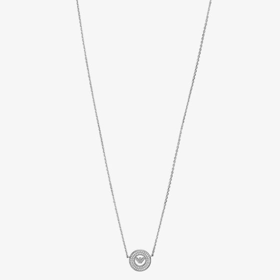 Emporio Armani Silver Round Eagle Logo Necklace EG3585040