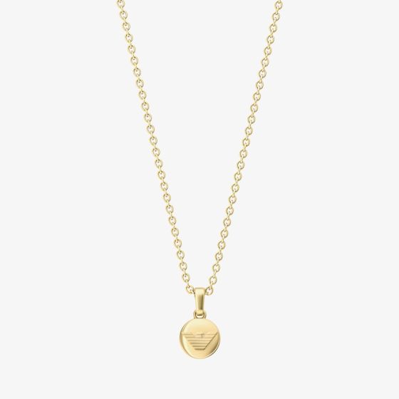 Emporio Armani Yellow Gold Tone Plated Stainless Steel Eagle Logo Pendant EGS3434710