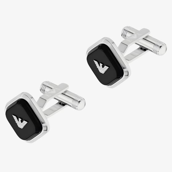 Emporio Armani Black Diamond Logo Cufflinks EGS3385040
