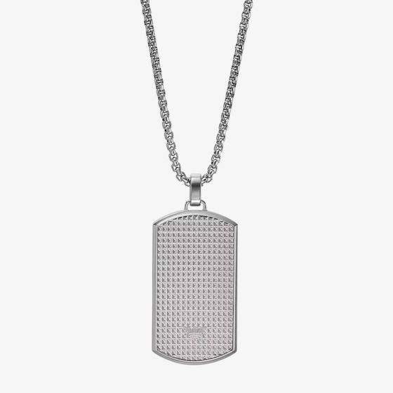 Emporio Armani Stainless Steel Etched Dog Tag Necklace EGS2986040
