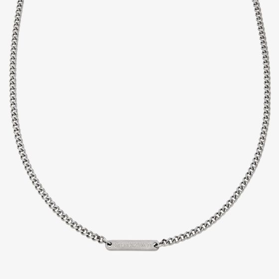 Emporio Armani Mens Stainless Steel Logo ID Necklace EGS3188040