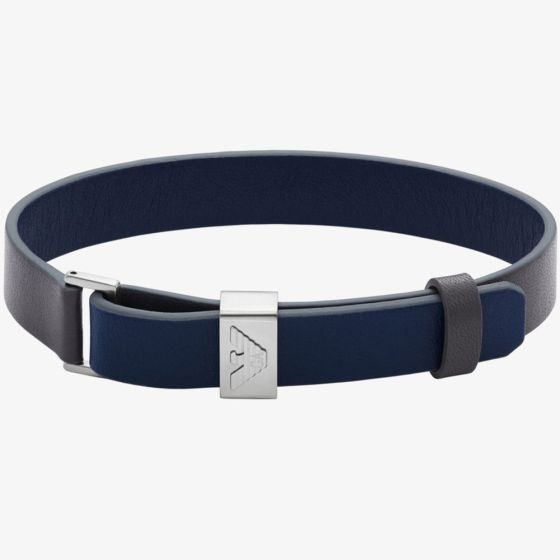 Emporio Armani Essential Navy & Grey Leather Bracelet EGS2918040