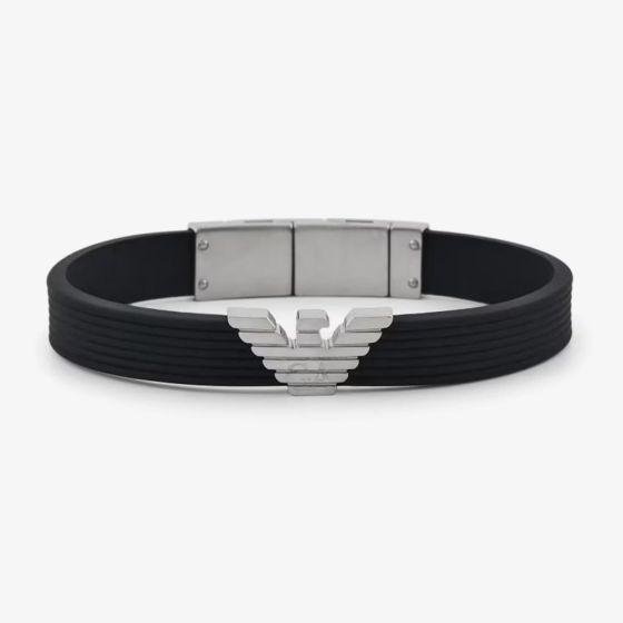 Emporio Armani Black Silicone ID Bracelet EGS3168040