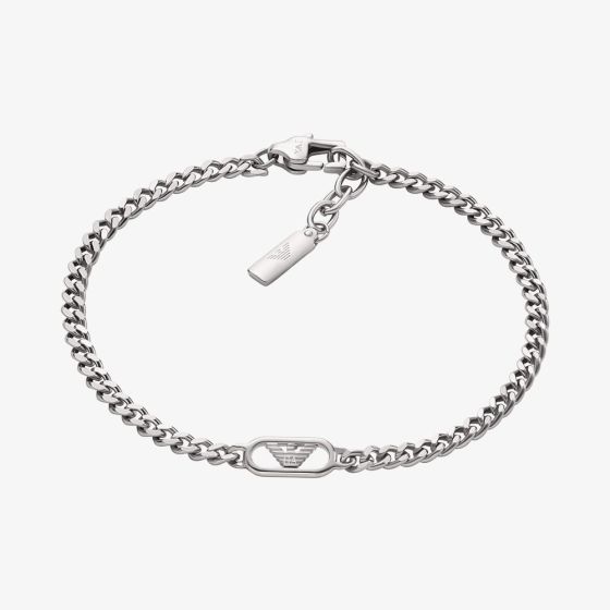 Emporio Armani Mens Stainless Steel Logo Bracelet EGS3247040