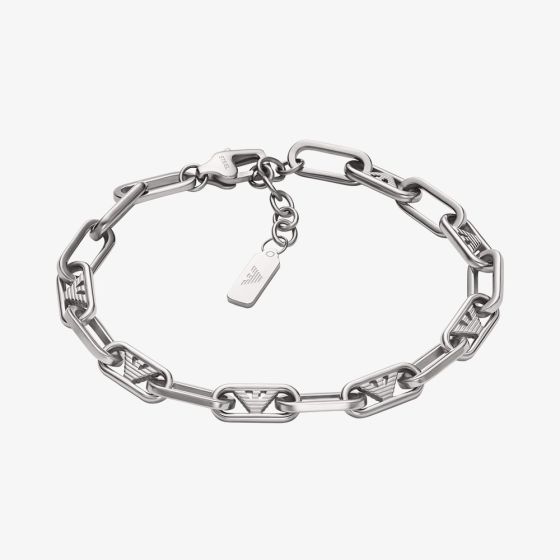 Emporio Armani Mens Stainless Steel Oval Link Bracelet EGS3249040