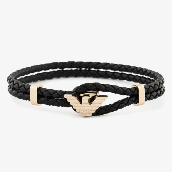 Emporio Armani Gold-Tone Leather ID Bracelet EGS3321710
