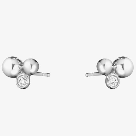 Georg Jensen Moonlight Grapes Sterling Silver 0.07ct Diamond Set Earrings 20000712