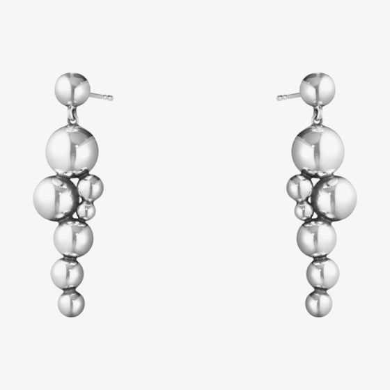 Georg Jensen Moonlight Grapes Dropper Sterling Silver Earrings 10019037