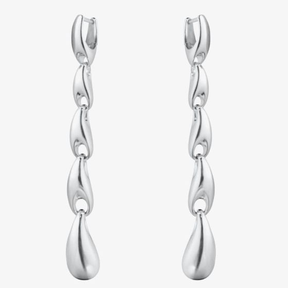Georg Jensen Reflect Sterling Silver Four Link Dropper Earrings 20001089