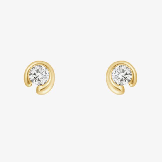 Georg Jensen Mercy 18ct Yellow Gold 0.20ct Diamond Stud Earrings 20001078