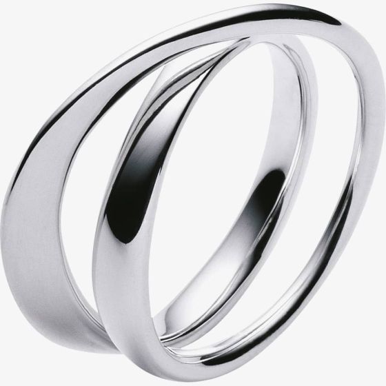 Georg Jensen Moebius Sterling Silver Double Ring 20000309 60 