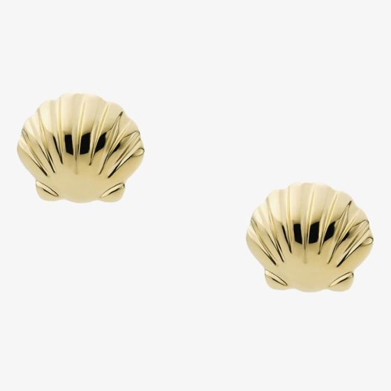 Fossil Georgia By The Shore Gold-Tone Shell Stud Earrings JF04058710