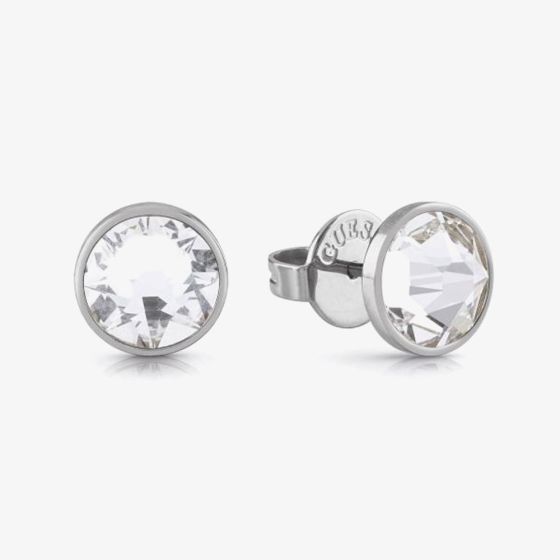 Guess Frontiers Silver-Tone Crystal Stud Earrings UME01343ST